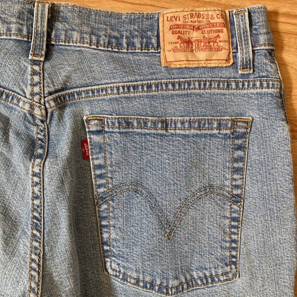 Levis Womens 14M Blue 550 Relaxed Tapered Leg Denim Jeans Mom Retro Classic 90s - Picture 7 of 9